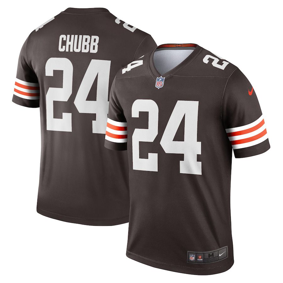 Men Cleveland Browns 24 Nick Chubb Nike Brown Legend Player NFL Jersey